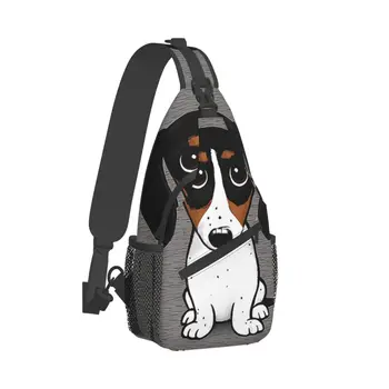 Дакел домашен любимец куче Crossbody чанта спорт бял Wiener куче гърдите чанта Унисекс жени мъж мода раници рамо пътуване