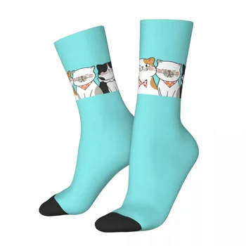 Зимна топла мода Унисекс сладки котки чорапи животински котка любовник дишаща средна тръба чорапи