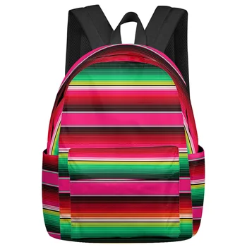 Цветни мексикански райета Раници Feminina Тийнейджъри Ученически чанти Лаптоп по поръчка раница Мъже Жени Жена Пътуване Mochila