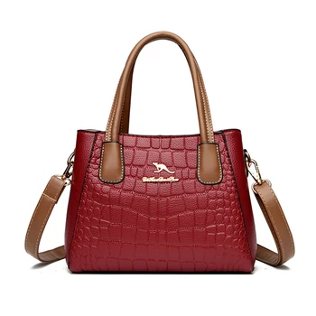 Крокодил модел портмонета чанти луксозен дизайнер високо качество кожа Crossbody Sac жени чанти дами рамо пратеник чанти