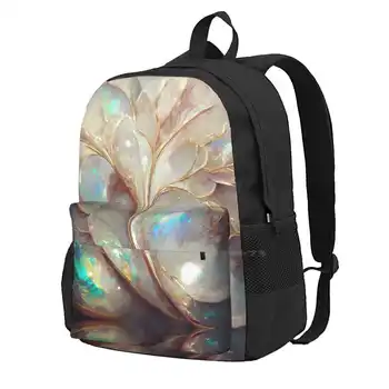 Излюпването на перлите Голям капацитет училище раница лаптоп чанти Майка на перла венчелистчета цветя абстрактен сюрреализъм