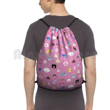 Steven Universe Филмовият модел раница шнур чанти фитнес чанта водоустойчив Стивън Вселена гранат аметист перла