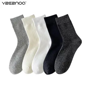1Pair жени чорапи есен зима средна тръба чорап корейски японски памук кафе ретро дизайнерски чорапи за студент