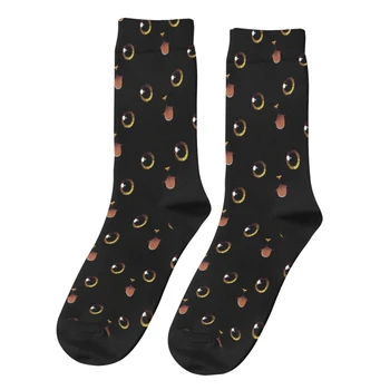 Сладък черен минималистичен език от Тобе Фонсека Щастливи мъжки чорапи ретро котка карикатура животни луд екипаж чорап подарък модел отпечатани