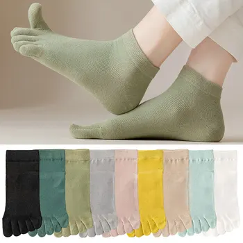 Жени Пет пръста чорапи женски плътен цвят смешно дишаща пръсти чорап чехли момичета дама невидим Harajuku секси йога Sports Sox