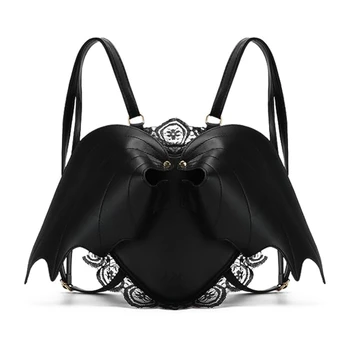 Хелоуин прилеп раница черен ангел демон прилеп раница готически стил личност дизайн чанта жени мода универсален раница
