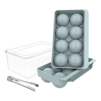 Ice-Cube Tray, 2 Pack Sphere Ice-Cube Mold с Bin&Tong, 2.5 инчов уиски лед мухъл, кутия за съхранение