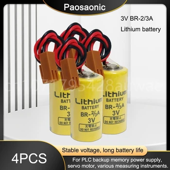 4PCS BR-2/3A 3V 1600mAh Подмяна на батерията PLC литиево-йонна литиево-йонна батерия Серво батерии за амперметър PLC сървър с щепсел
