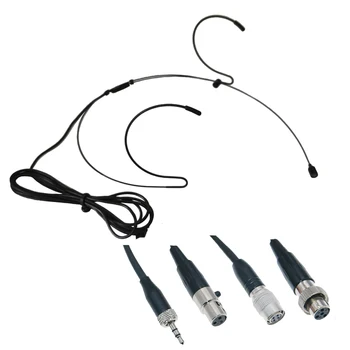 черен HM300 главата висящи слушалки микрофон за Shure Sennheiser AKG MiPro Audio Technica 3Pin 4pin 3.5mm Jack BodyPack System