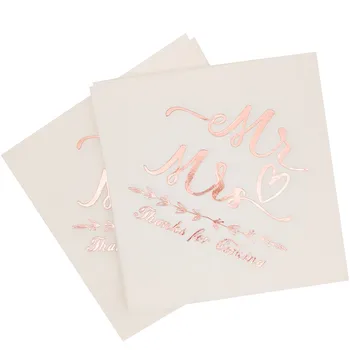 10Pcs розово злато г-н г-жа хартиени салфетки моминско парти декорация годежна сватбена маса вечеря тъкан булчински душ консумативи