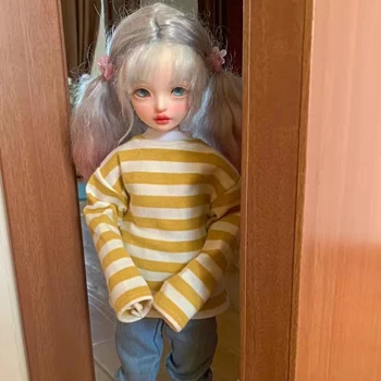 45CM BJD кукла дрехи 1/4 кукла раирана отгоре разтегливи тениски Облечи кукла DIY кукла аксесоари за момиче приятел подарък