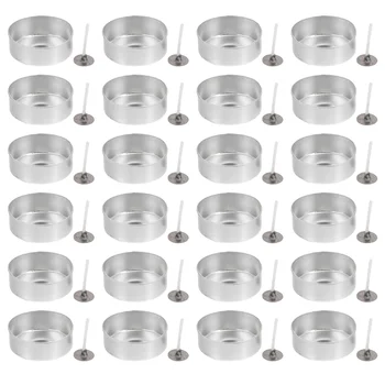 Многократна употреба Tealight калай за многократна употреба козметичен контейнер топчета чаша чаена светлина свещ кутии сенки за очи калай