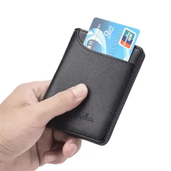 Бизнес кредитна карта PU кожа къси кожени портмонета Държач за лична карта Bifold Money Clip Мъжки портфейл