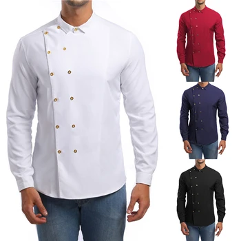 Мъжка риза с дълъг ръкав Casual интериор диагонална фуста двуреден тънък модерен риза с дълъг ръкав