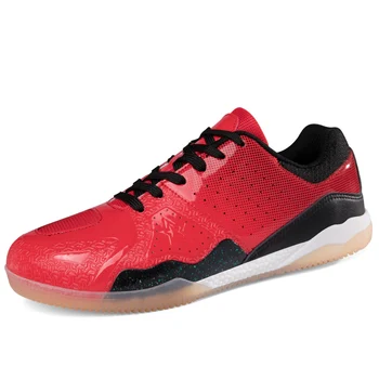 Висококачествени обувки за бадминтон за мъже Професионални външни неплъзгащи се мъжки тенис обувки Мода Червени удобни волейболни маратонки Мъже