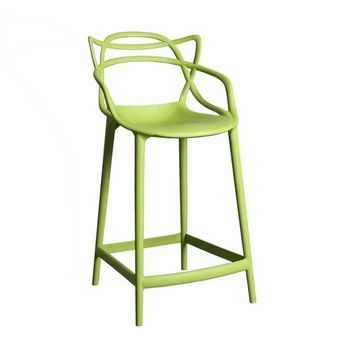Европейски пластмасови бар столове Творчески високи бар столове Мебели за дома Свободно време бар стол открит модерен минималистичен обратно кресла