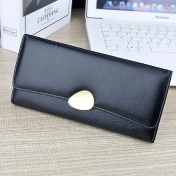 Чанта Дамски дълъг мулти-карта чанта портфейл мек портфейл проста мода ретро голям капацитет 3 пъти