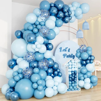 Blue Balloons Garland Arch Kit Birthday Party Decor Kids Boy Wedding Birthday Party Supplies Baby Shower Decor Latex Balloon