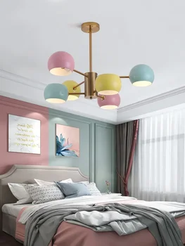Детска стая лампа уютен и романтичен момчета и момичета спалня полилей майстор спалня Nordic принцеса лампа