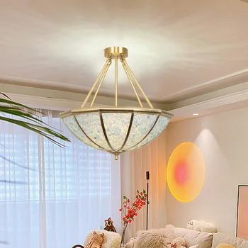 24-инчова светлина луксозна медна естествена кристална лампа в хола спалня учебна лампа хотелска стая изложбена зала лампа творческа