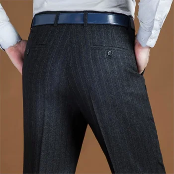 ICPANS черен костюм панталон за мъже хлабав вълнени панталони класически прав официален s рокля бизнес размер 42 44 2024 Ново