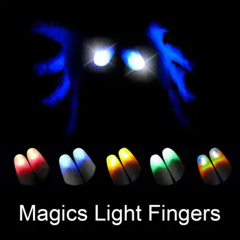1 чифт творчески светещи играчки светещи палци съвети с LED червен палец светлина илюзия меки пръст играчки